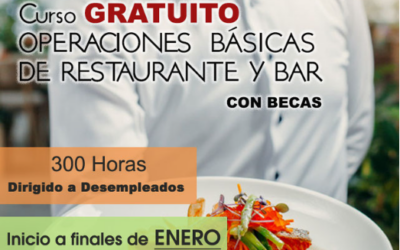 Abierto el plazo para matricularse en el curso gratuito para la obtención del certificado de profesionalidad en «Operaciones Básicas de Restaurante y Bar»