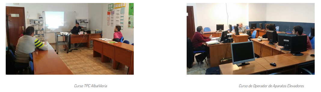 Alumnos de la comarca se forman en albañilería y operador de aparatos elevadores este fin de semana