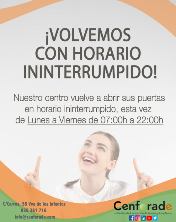 Cenforade vuelve a abrir sus puertas en horario ininterrumpido